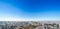 Panoramic modern city skyline aerial view under blue sky in Tokyo, Japan