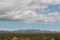 Panoramic Mojave desert vista in springtime after the rain