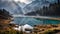 Panoramic morning view of Bachalp lake