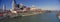 Panoramic morning view of Cumberland River and Nashville, TN