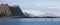 A panoramic mountain landscape in Lofoten