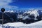 Panoramic mountain view of the Snow mountain range in East Tyrol from the Adler Lounge above Matrei