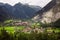 Panoramic mountain views of Dormitz and Nassereith village, Austria.