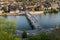 Panoramic Namur city view with Meuse river and the bridge from the Citadel