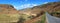 Panoramic narrow country road in Wales, UK.