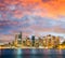 Panoramic night skyline of Sydney