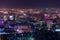 Panoramic night view of Beijing cityscape, view from Central Television Tower