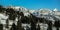 Panoramic nowy landscape of val Badia in the Dolomites, South Tyrol, Italy