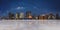 Panoramic Osaka city view at night with sky full of star, and empty concrete floor. City background