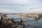 Panoramic overview of Budapest on Danube river