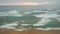 Panoramic pan shot of the beach on Great Ocean Road in Australia at sunset