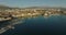 Panoramic panning from ferry port to the old historic city of Split