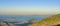 Panoramic photo of beach near Nea Makri as seen from Penteli mountain, Attica, Greece