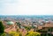 Panoramic photo of the Citta Alta of Bergamo in Italy, spectacular image of the city