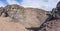A panoramic photo of the crater of mount Vesuvius near Naples, Italy