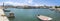 This panoramic photo gives an overview of the entire Venetian harbor in Rethymno, Crete, Greece