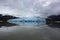 Panoramic photo of the grey glacier and it`s lake, torres del paine national park, southern chilean patagonia.