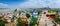 Panoramic photo of Guayaquil, Ecuador, South America, with flah and chruch from the mirador. Selective focus