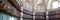 Panoramic photo of the interior of the historic Octagon Library at Queen Mary, University of London, Mile End UK.