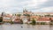 Panoramic photo. Walking in the streets of Prague