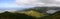 Panoramic picture of caldera of lagoa do Fogo crater lake on the island of Sao Miguel in the Azores