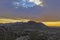 Panoramic picture of Damaraland in Namibia during sunset