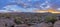 Panoramic picture of Damaraland in Namibia during sunset