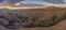 Panoramic picture of Damaraland in Namibia during sunset