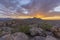 Panoramic picture of Damaraland in Namibia during sunset