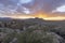 Panoramic picture of Damaraland in Namibia during sunset