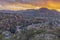 Panoramic picture of Damaraland in Namibia during sunset