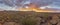 Panoramic picture of Damaraland in Namibia during sunset