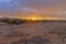 Panoramic picture of Damaraland in Namibia during sunset