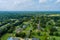 Panoramic residential small village landscape aerial view on streetsand house Boiling Springs town in South Carolina USA