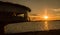 Panoramic restaurant on the GuaÃ­ba waterfront in silhouette at