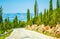 Panoramic road in beautiful Mediterranean scenery Kefalonia island Greece