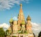 Panoramic Saint Basil\'s Cathedral in Red Square, Moscow