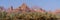 Panoramic of the sandstone mountains in the ancient oasis city Al-Ula in Saudi Arabia