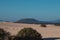 Panoramic sandy landscape in Corralejo Natural Park in  Fuerteventura, Canary Island, Spain