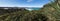 Panoramic scenic atlantic coastline in sunny blue sky in bidart, basque country, france