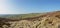 Panoramic scenic view of the village of old town in calderdale west yorkshire with surrounding pennine farms and hills with