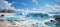 Panoramic seascape. Beautiful seascape with rocks and sea waves Ai generated