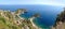 Panoramic seascape Isola Bella Taormina Sicily Italy