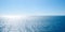 Panoramic seascape vivid blue sea with waves and clear sky