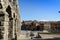 Panoramic Segovia Aqueduct and square Azoguejo