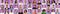 Panoramic set of portraits of multiracial people on purple