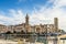 Panoramic of the Sete canal and the Consular Palace, in Herault in Occitania, France