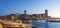 Panoramic of the Sete canal and the Consular Palace, in Herault in Occitania, France
