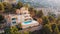 Panoramic Shot Of A Beautiful Holiday Villa At Altea Hills Surrounded By Trees