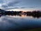 Panoramic shot of Bergen Christmas market or Julemarked in Norway